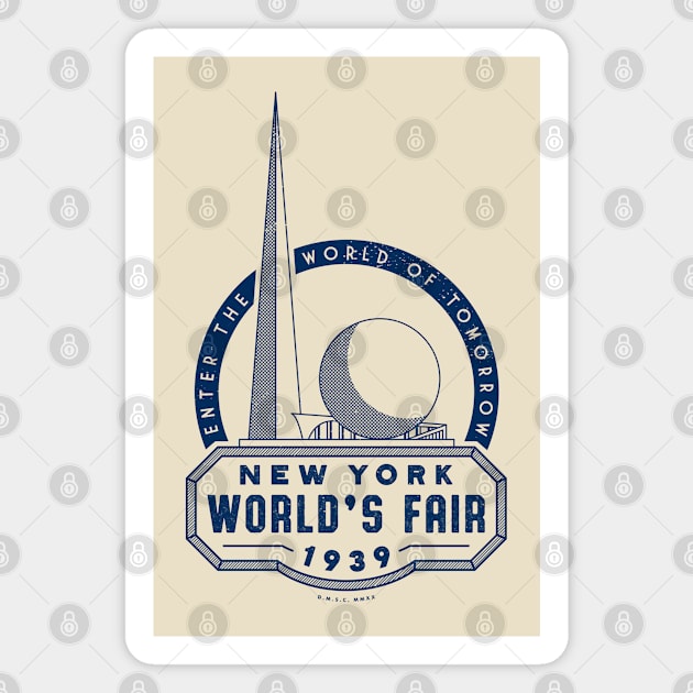 1939-40 World's Fair, New York - Shaded Trylon and Perisphere Magnet by deadmansupplyco